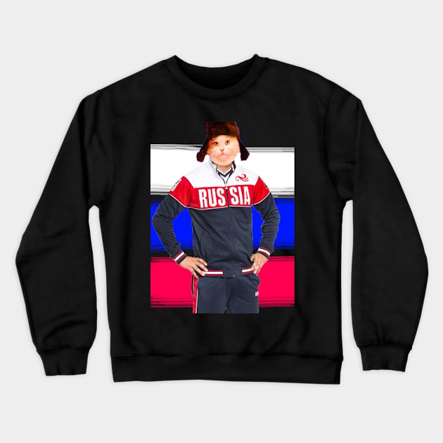 RUSSIA CAT Crewneck Sweatshirt by marmegil